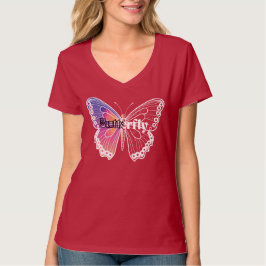 Camiseta De Mariposa Vivid O Blanca
