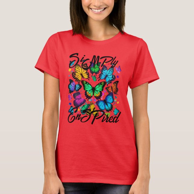 Camiseta de mariposas vibrante simplemente encanta (Anverso)