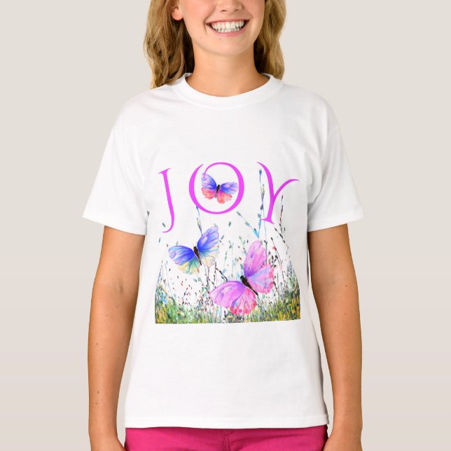 Camiseta de mariposas voladoras con texto - Alegrí (Anverso)