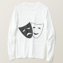 Camiseta de máscaras de teatro de comedia y traged