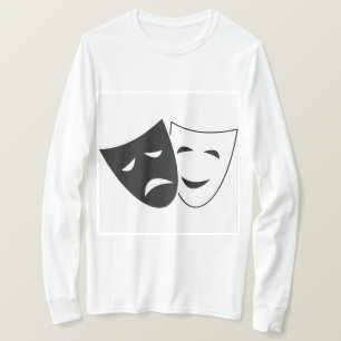 Camiseta de máscaras de teatro de comedia y traged