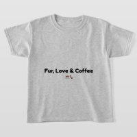 Camiseta de mascotas para niños Fur Love & Coffee