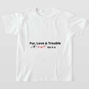 Camiseta de mascotas para niños Fur Love & Trouble