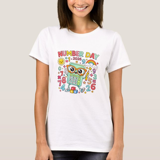 Camiseta de matemática de calculadora de búho del  (Anverso)