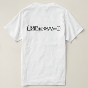Camiseta de matemáticas 1 Billón ÷ Infinito = 0