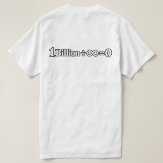 Camiseta de matemáticas 1 Billón ÷ Infinito = 0 |
