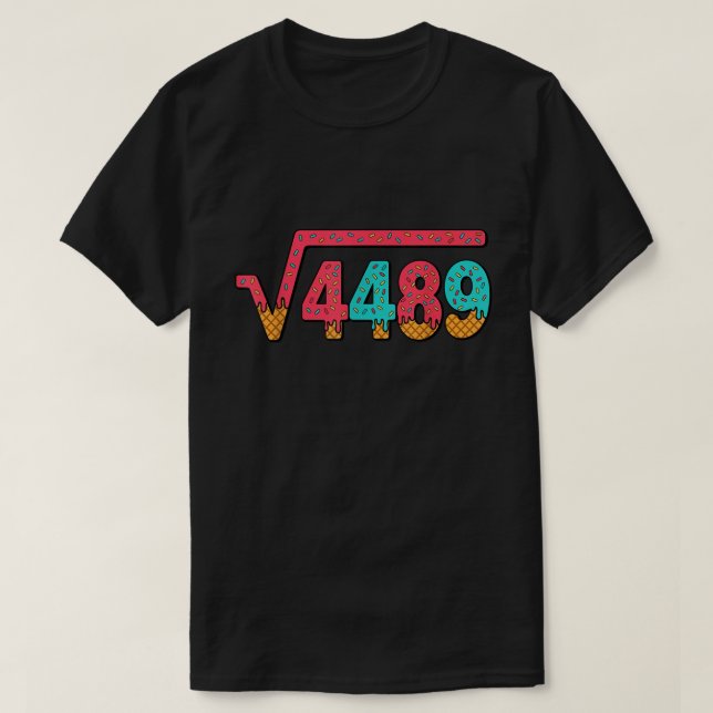 Camiseta de matemáticas meme de helado raíz cuadra (Diseño del anverso)