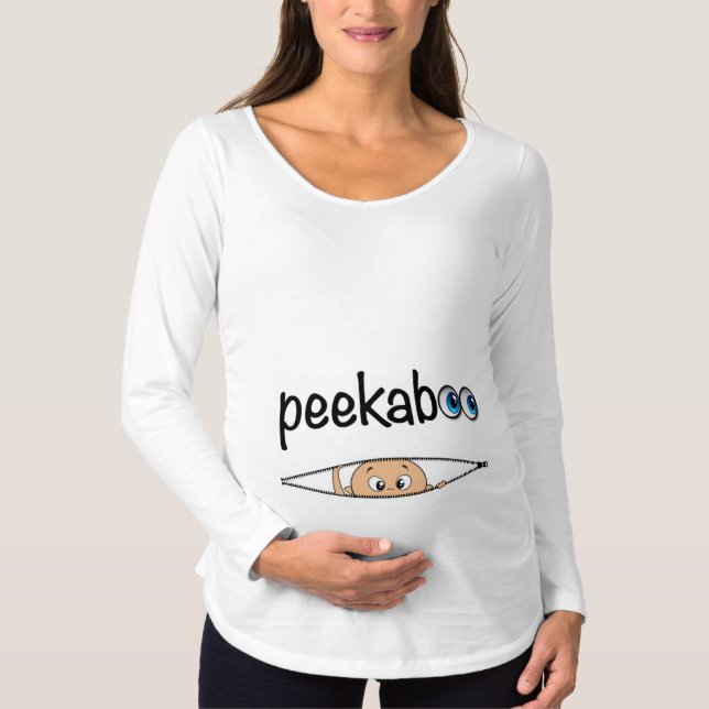 CAMISETA DE MATERNIDAD "Cute PEEK-A-BOO Baby" (Anverso)