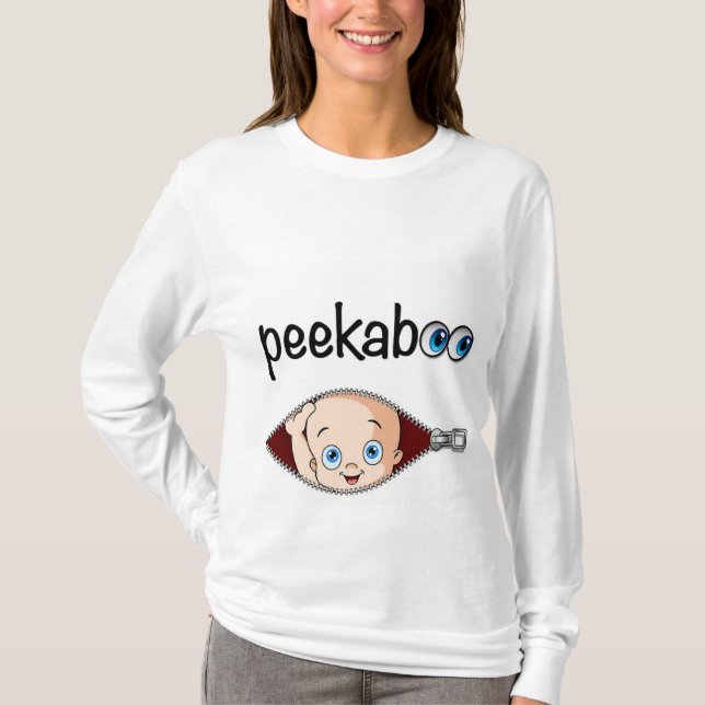 CAMISETA DE MATERNIDAD "Cute PEEK-A-BOO Baby" (Anverso)