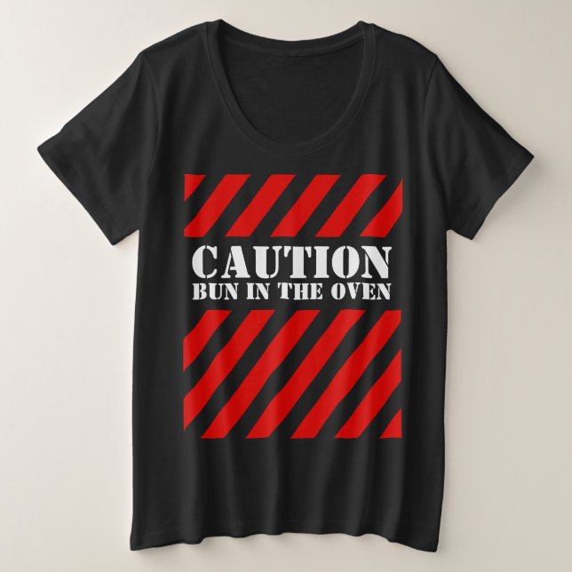 Camiseta de maternidad de precaución bollo en el h (Anverso del diseño)