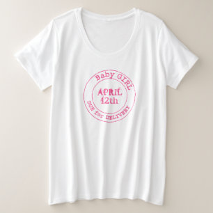 Camiseta de maternidad del sello de la fecha de