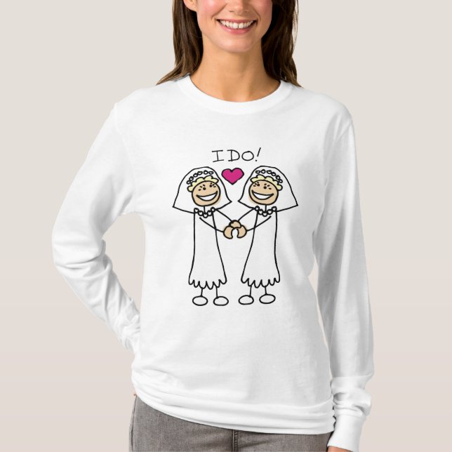 Camiseta de matrimonio para novias lesbianas (Anverso)