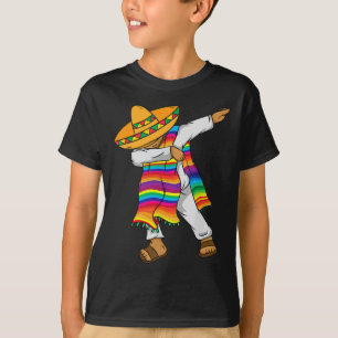 Camiseta De Mayo Poncho Mexicano Dabbing Niños Niño Hombre