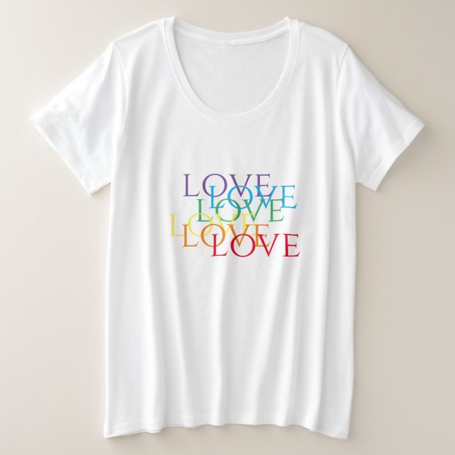 Camiseta de mayor tamaño para las mujeres de RAINB (Anverso del diseño)