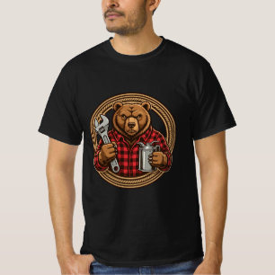 Camiseta de mecánico de osos - Tee de lata de acei