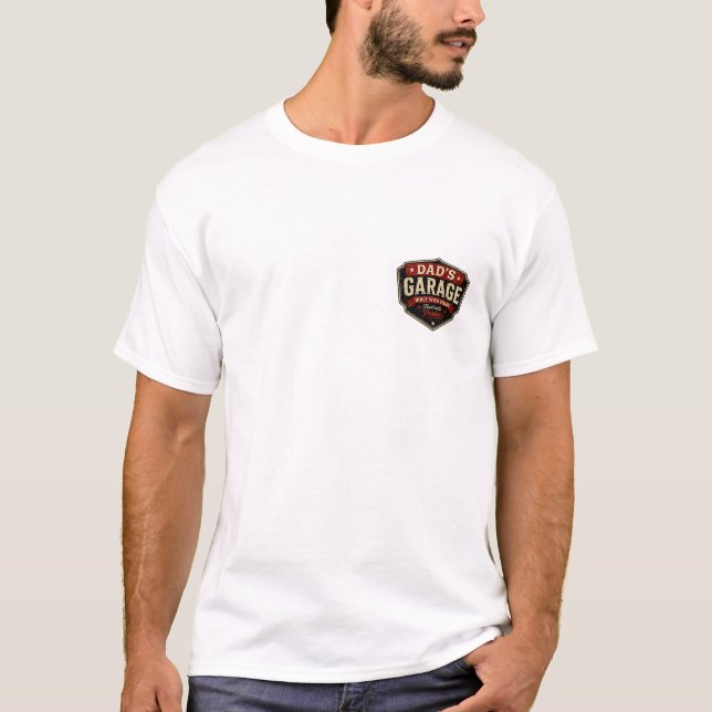 Camiseta de mecánico 'El garaje de papá construido (Anverso)