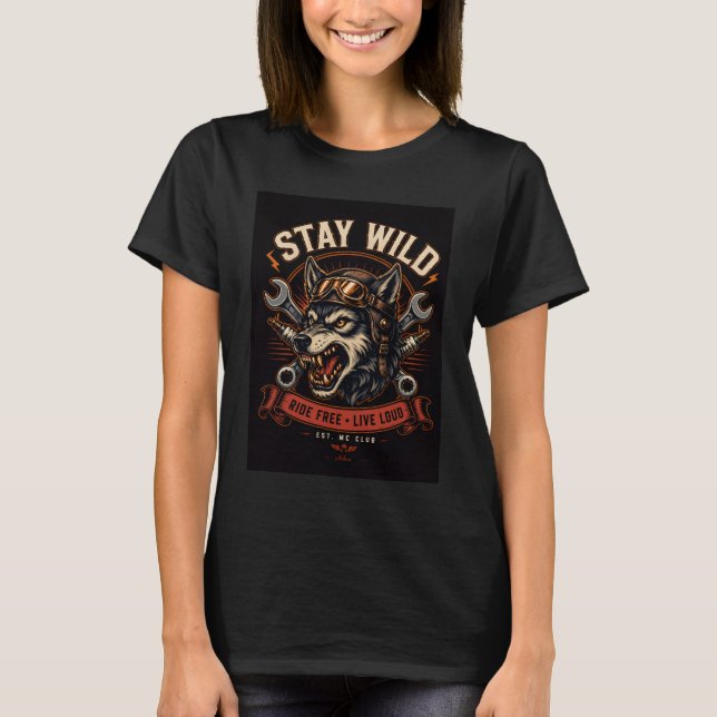 Camiseta de Mecánico Lobo Salvaje (Anverso)