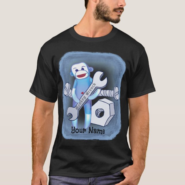 Camiseta de mecánico Sock Monkey Wrench (Anverso)