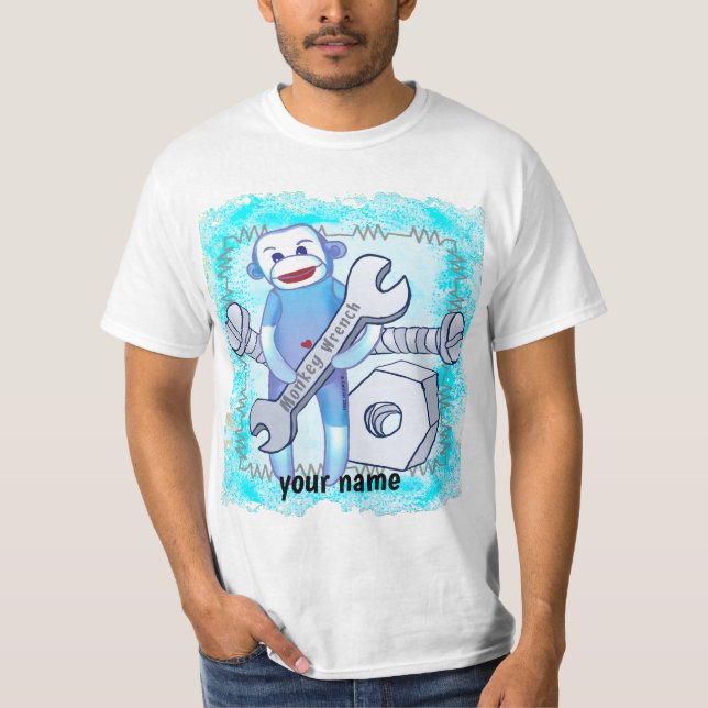 Camiseta de mecánico Sock Monkey Wrench (Anverso)