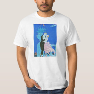 Camiseta de medianoche del art déco del beso