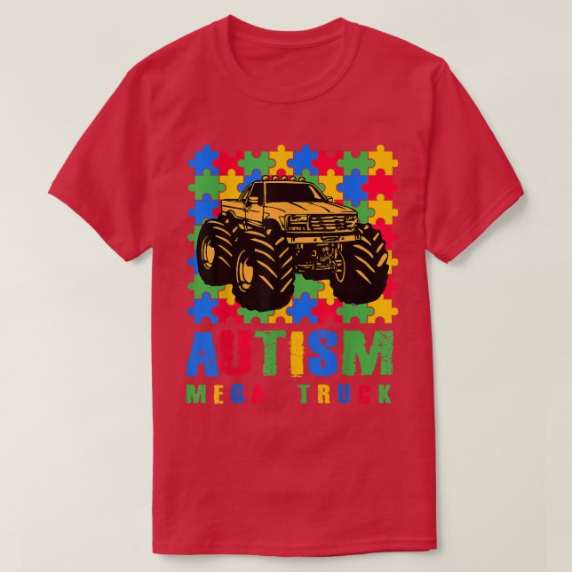 camiseta de mega camión de autismo (Diseño del anverso)