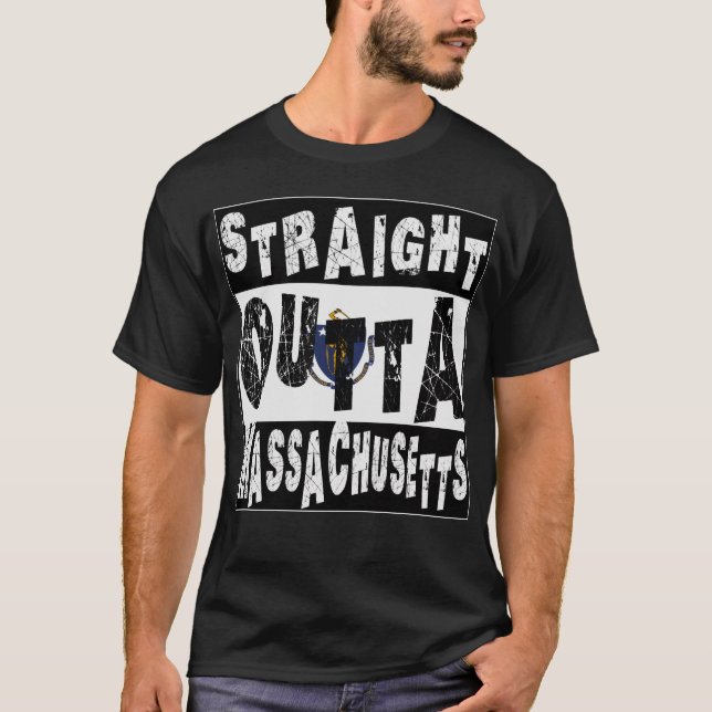 Camiseta de meme CUSTOM Straight Outta Massachuset (Anverso)