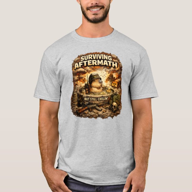 Camiseta de meme de carpincho de secuelas superviv (Anverso)