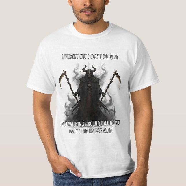 Camiseta de meme de esqueleto Olvida pero no perdo (Anverso)