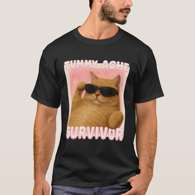 Camiseta de Meme de Gato Superviviente de Dolor de (Anverso)