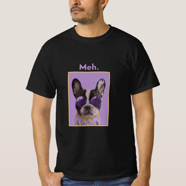Camiseta de meme de perro divertido Meh  (Anverso)