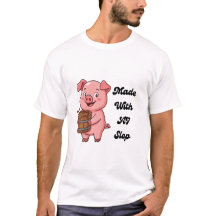 Camiseta de meme tecnológico de cerdo divertido he