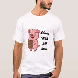 Camiseta de meme tecnológico de cerdo divertido he