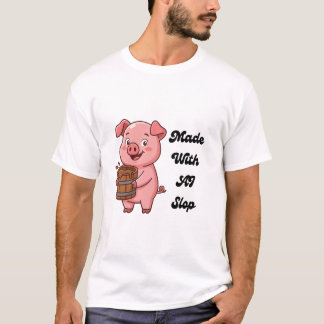 Camiseta de meme tecnológico de cerdo divertido he