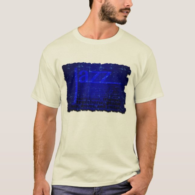Camiseta de Men´s de la música de jazz natural (Anverso)