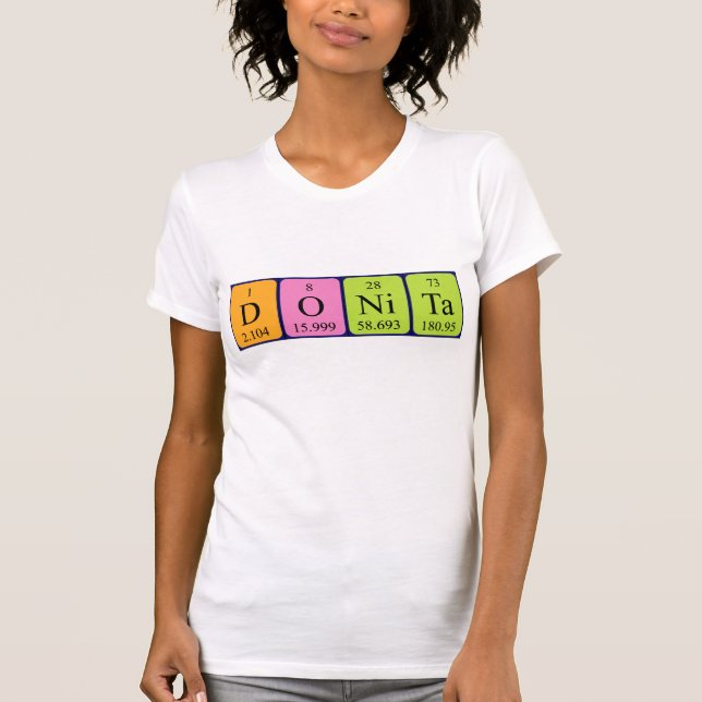 Camiseta de mesa periódica de Donita (Anverso)
