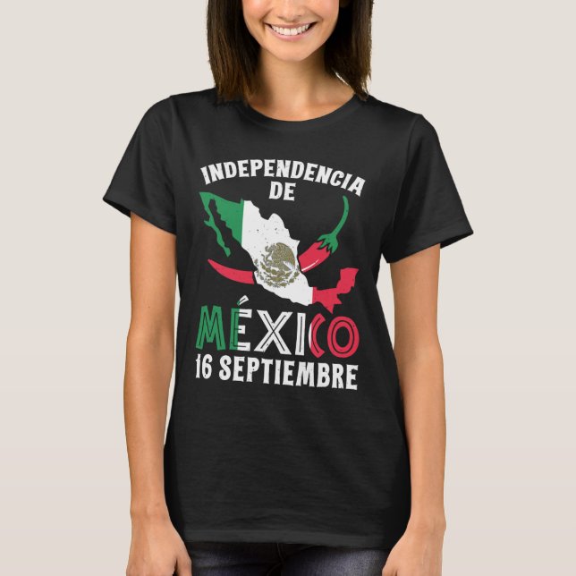 Camiseta De México 16 Septiembre Independencia Mexicana 1 (Anverso)