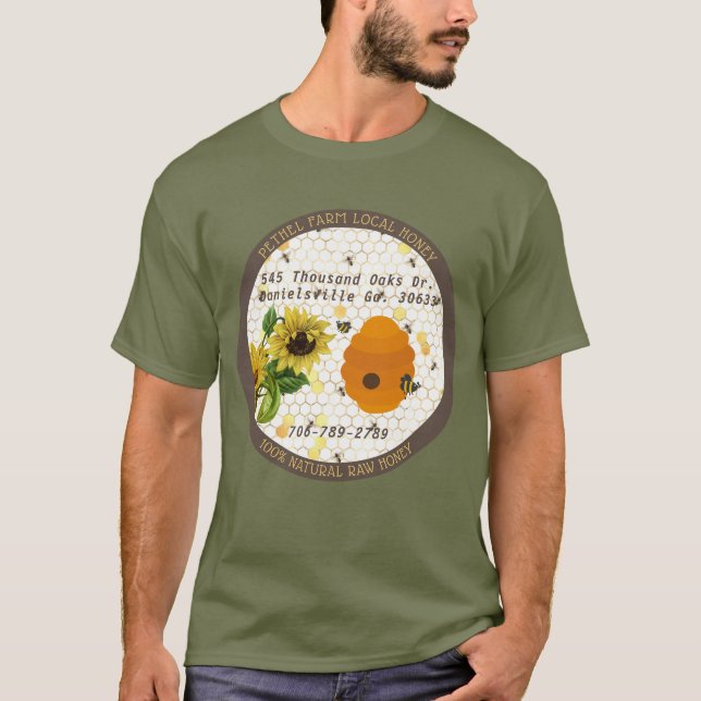 Camiseta de miel local de granja Pethel (Anverso)