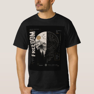 Camiseta de moda callejera topográfica de Freedom