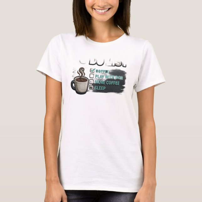 Camiseta de moda COFFEE PLAY WITH DOG Creative Gol (Anverso)