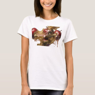 Camiseta de moda con estampado abstracto de manzan