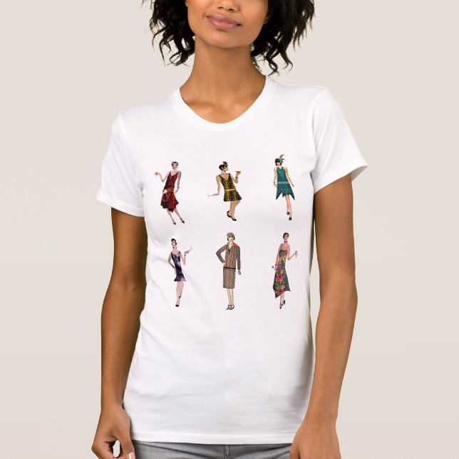 camiseta de moda flapper chica (Anverso)