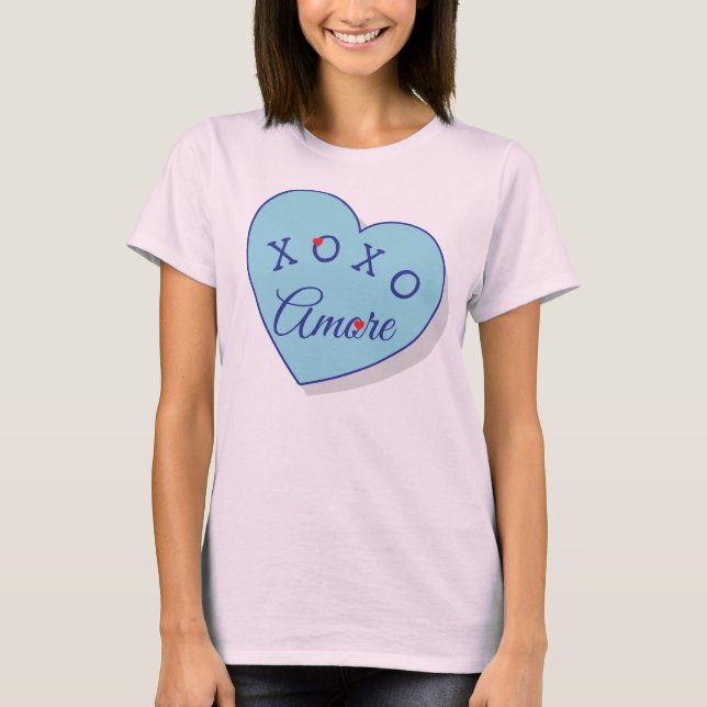 Camiseta de moda moderna Amore XOXO para el día de (Anverso)