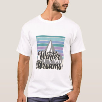 Camiseta de Moda Retro Montaña Nevada Sueños de In