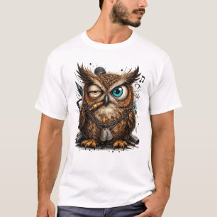 Camiseta de moda urbana con búho genial – Diseño d