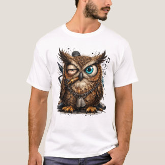 Camiseta de moda urbana con búho genial – Diseño d