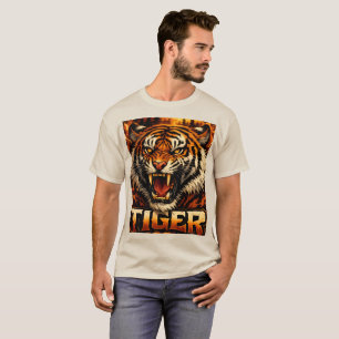 Camiseta de moda urbana con gráfico de tigre audaz