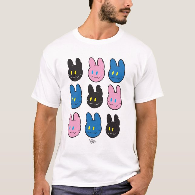 Camiseta de moda urbana con patrón de cuadrícula d (Anverso)