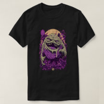Camiseta de moda urbana de cómic oscuro con monstr