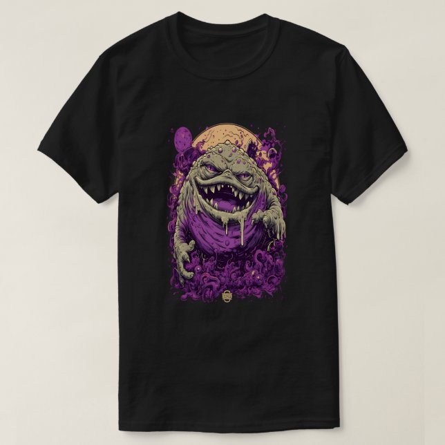 Camiseta de moda urbana de cómic oscuro con monstr (Diseño del anverso)