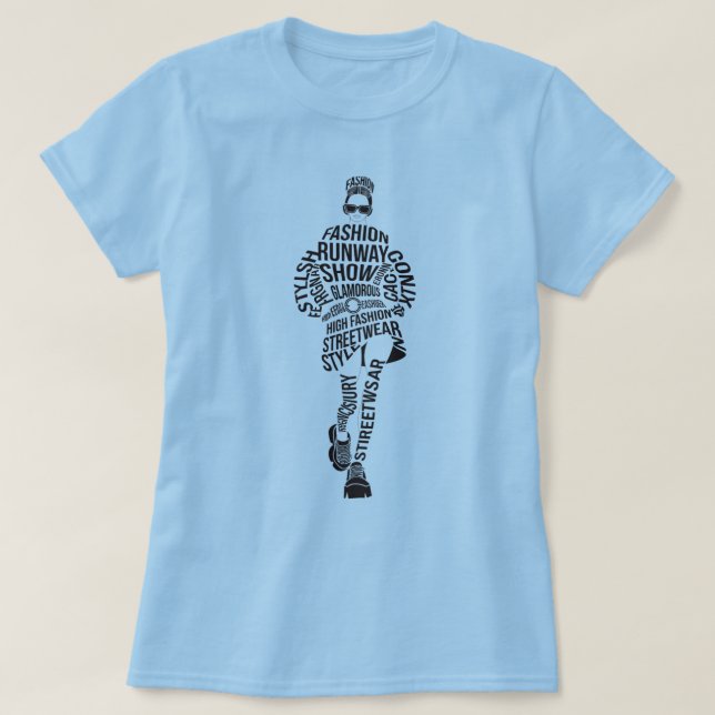 Camiseta de modelo de moda de pasarela (Diseño del anverso)
